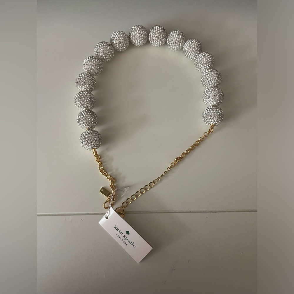 NWT Kate Spade Silver Rhinestone Necklace